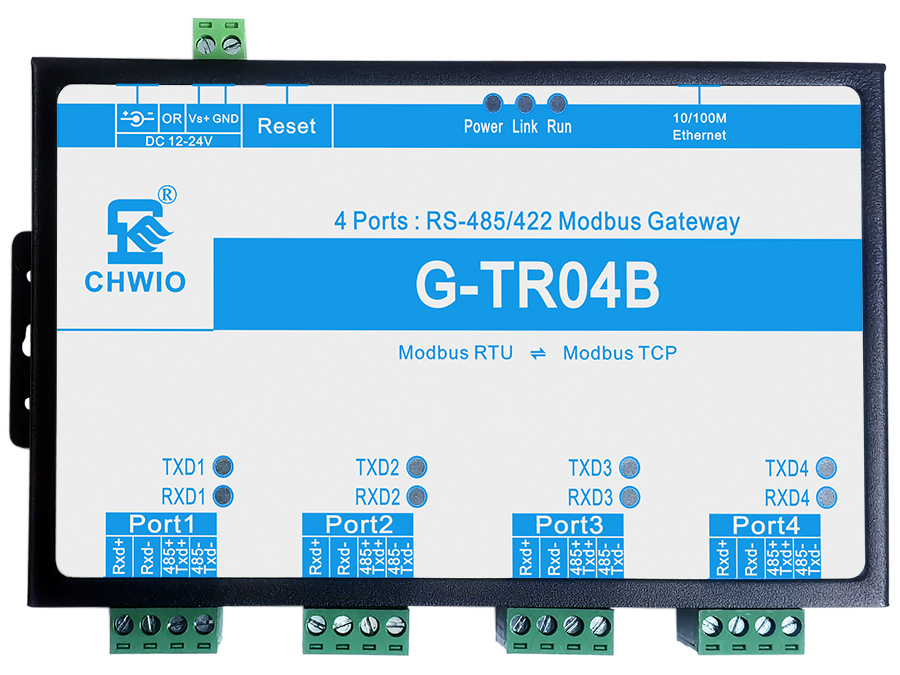 G-TR04B工業(yè)級四口RS485/422串口Modbus網(wǎng)關 Modbus RTU和Modbus TCP協(xié)議轉換器串口服務器