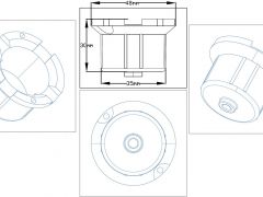ETR-WS1.5為工業(yè)級(jí)隔離式水浸探測器（水浸開關(guān)，水浸報(bào)警器）尺寸圖